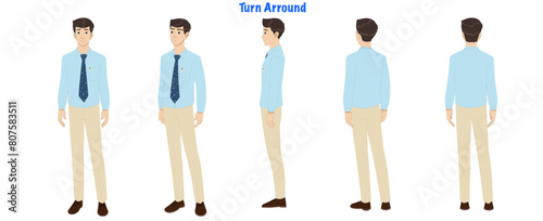  A business man model sheet. Businessman turns around sheet,