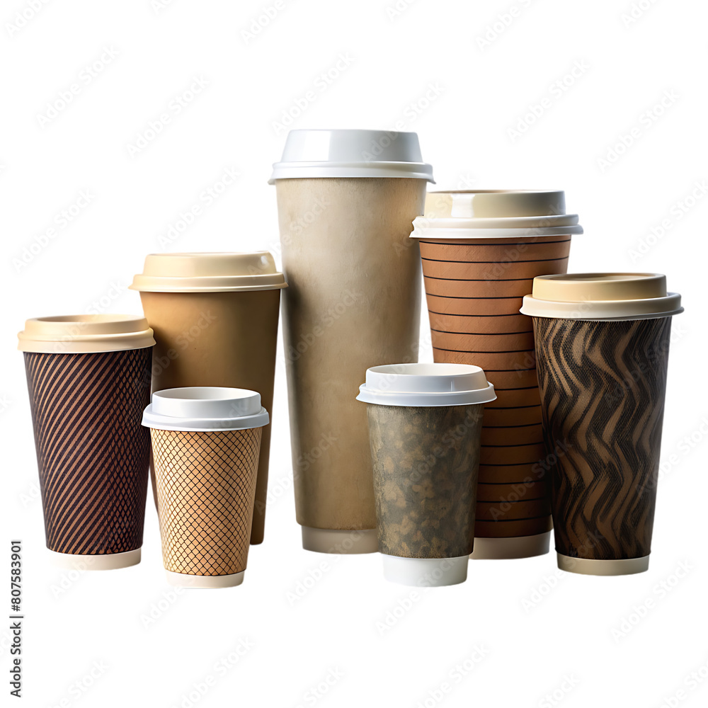 Realistic coffee disposable cups Realistic coffee disposable cups