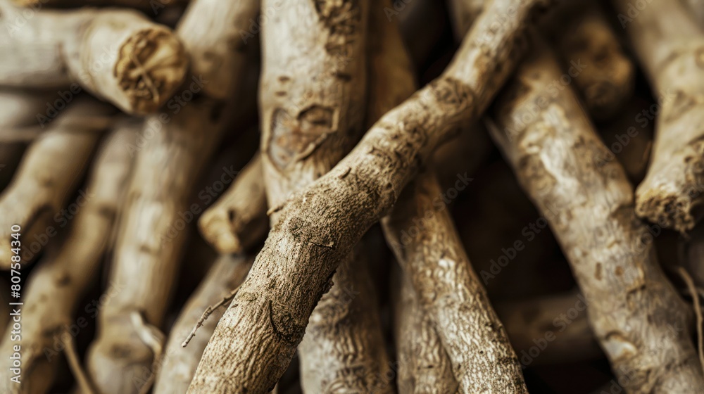 shwagandha root, showcasing its wrinkled skin and earthy aroma. shwagandha root, showcasing its wrinkled skin and earthy aroma.