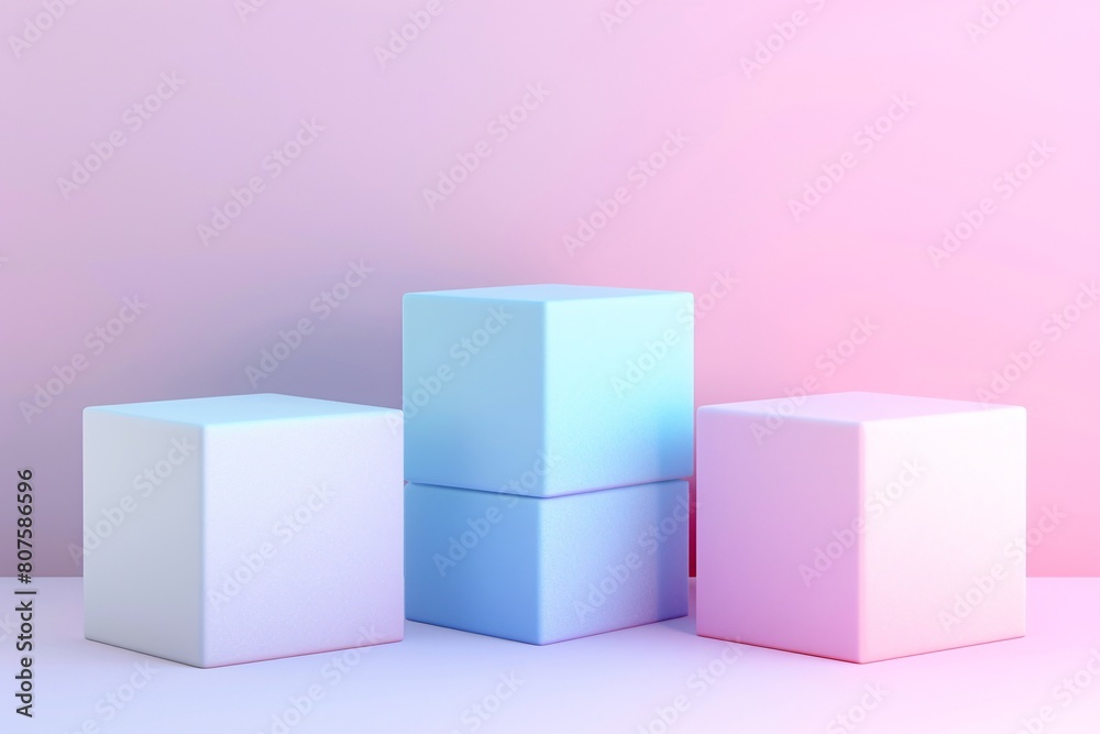 a group of cubes on a pink background a group of cubes on a pink background