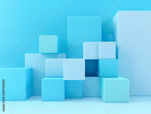 a group of blue cubes