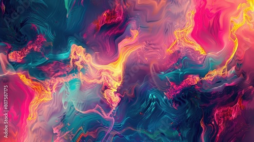 A vibrant, abstract image generated by AI, showcasing the creative potential of artificial intelligence.