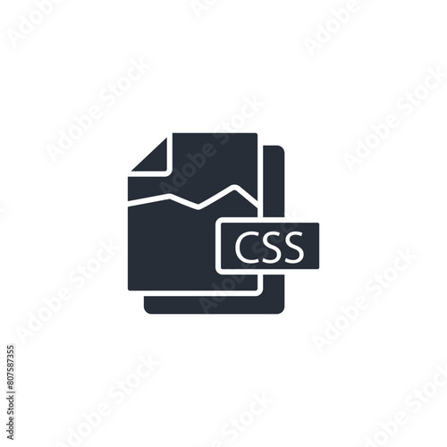 Css file icon. vector.Editable stroke.linear style sign for use web design,logo.Symbol illustration.