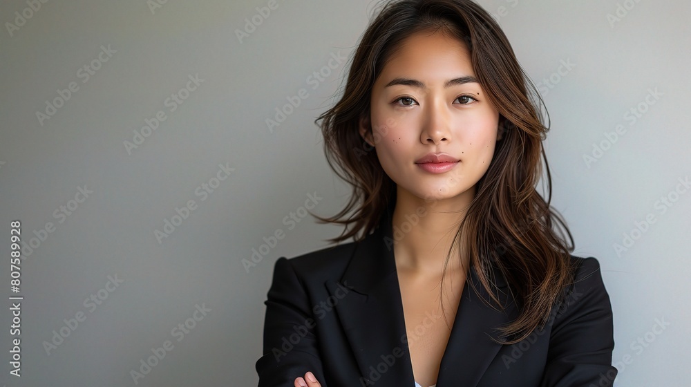 businesswoman in a sharp suit, exuding confidence and determination