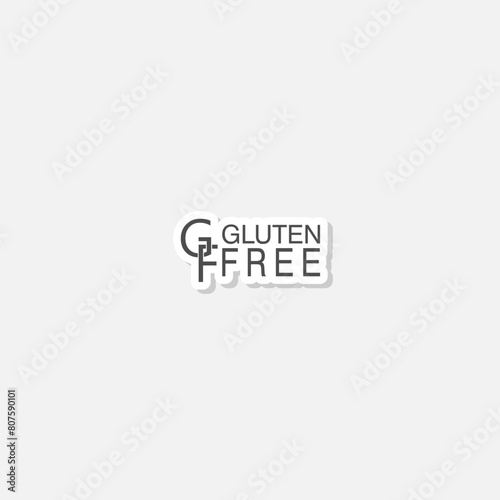 GF gluten free icon sticker isolated on gray background