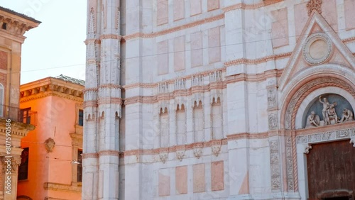 Revealing the Basilica di San Petronio in Bologna, Emilia-Romagna, Italy dating back to 1390 with its main facade remaining unfinished ever since photo