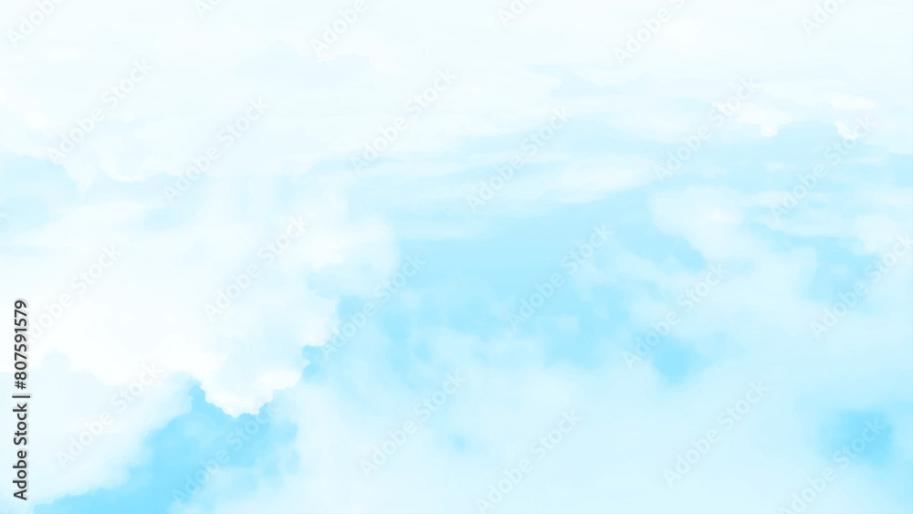 Beautiful blue sky landscape in digital art style