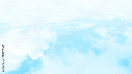 Beautiful blue sky landscape in digital art style