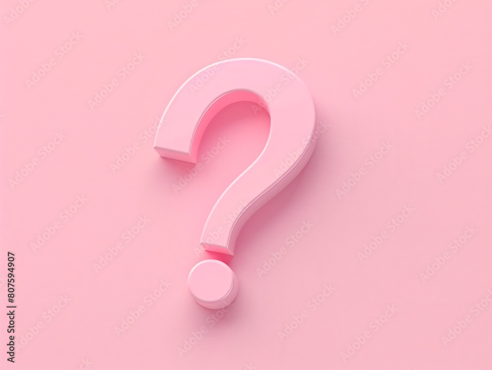 a pink question mark on a pink surface a pink question mark on a pink surface