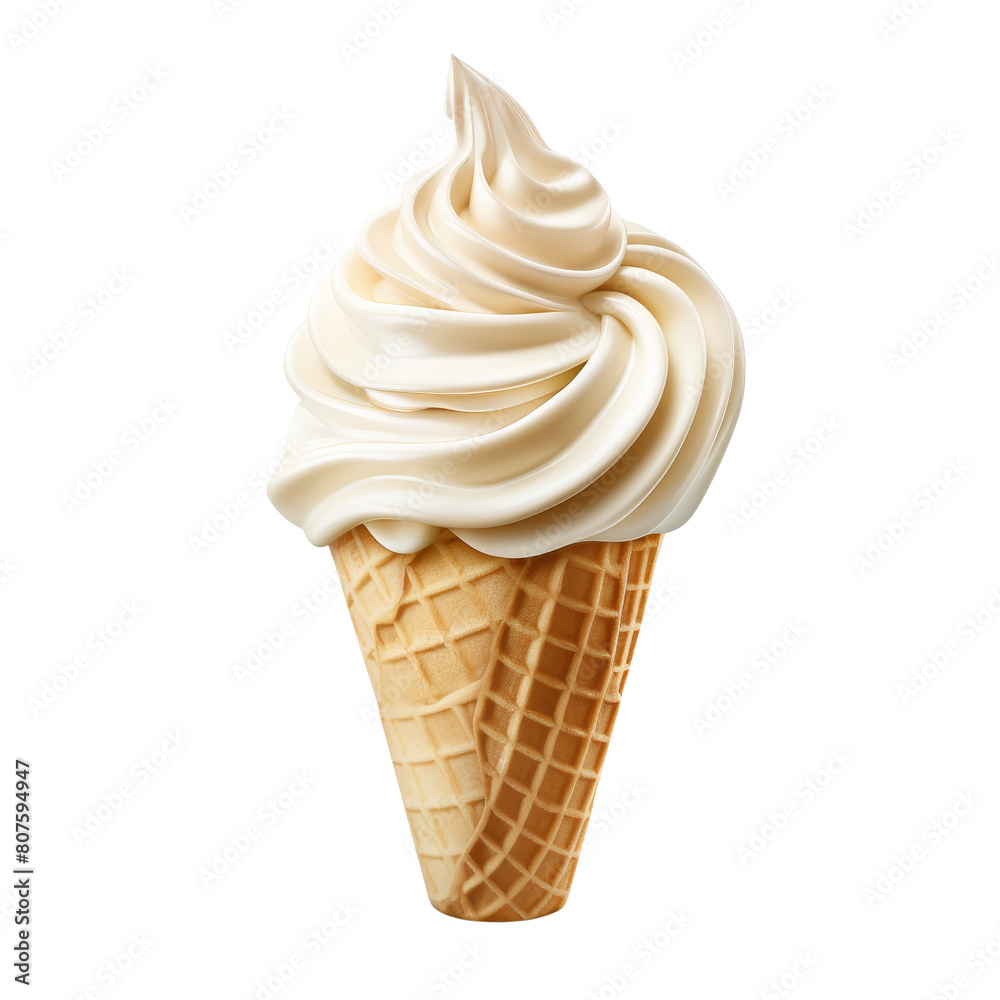 Soft serve ice cream cone isolated on transparent background. Soft serve ice cream cone isolated on transparent background.
