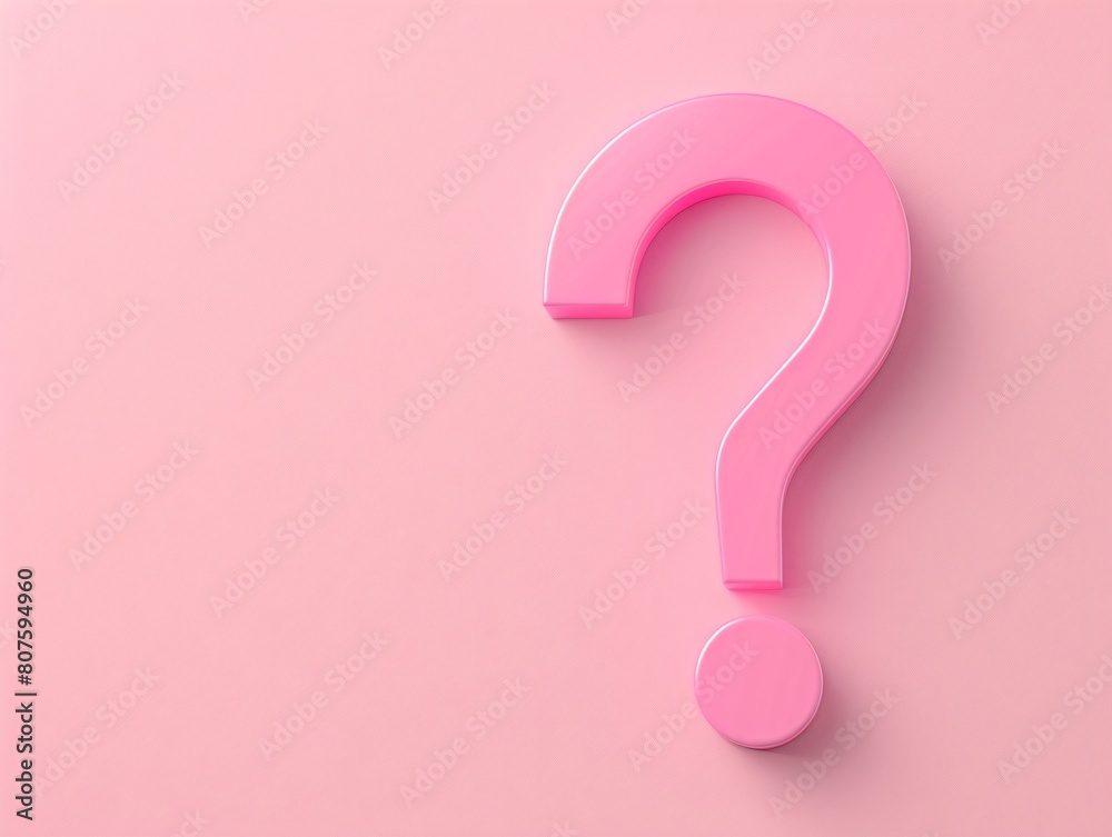 a pink question mark on a pink surface a pink question mark on a pink surface