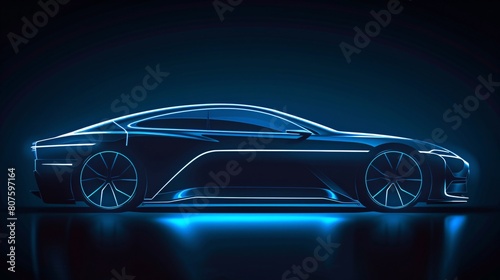 a car with a glowing blue light