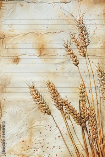 summer wheat blank lined page of digital junk journal 