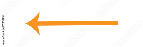 Blue horizontal straight arrow. Thin long arrow vector icon. Right thin line, blue cursor, horizontal arrow long 