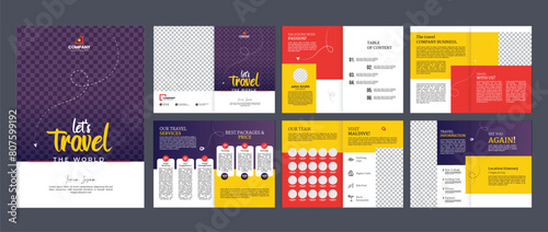 travel brochure design template 12 page design