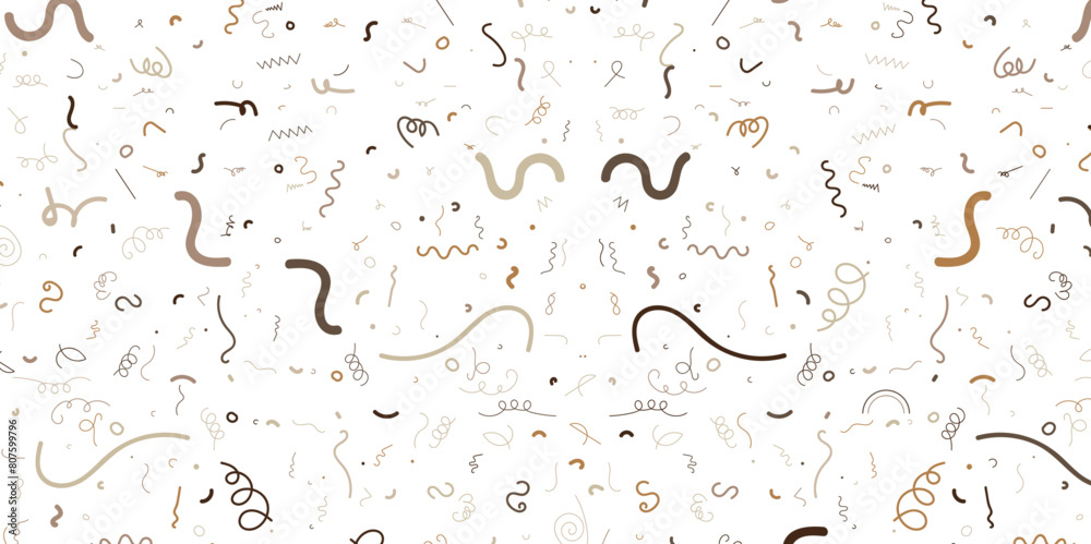 Children art background with black and brown line doodle style seamless pattern and vector illustration design. Children art background with black and brown line doodle style seamless pattern and vector illustration design.