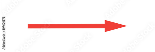 Red arrow icon. Straight long left vector arrow icon.