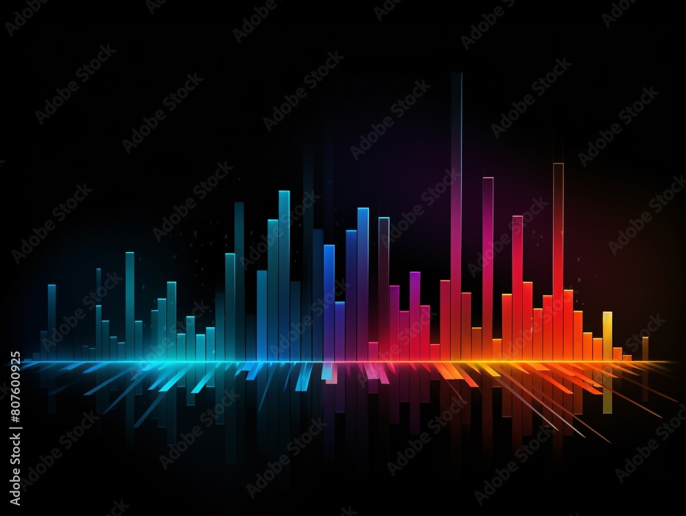 a colorful sound waves on a black background