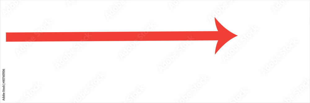 Red arrow icon. Straight long left vector arrow icon. Red arrow icon. Straight long left vector arrow icon.