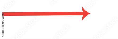 Red arrow icon. Straight long left vector arrow icon.