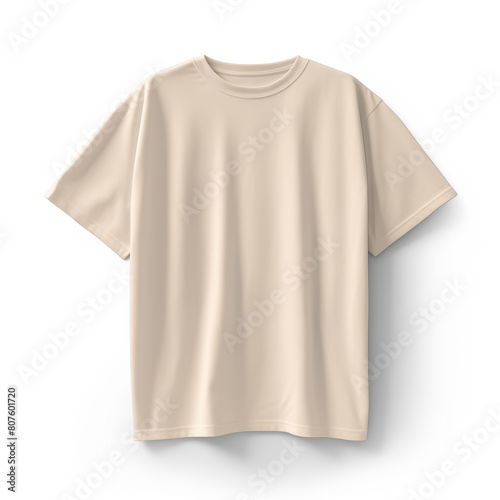 Flat lay short sleeve tshirt mockup. Bella Canvas 3001 mock up. Blank natural t-shirt template front view. Children's, adult's clothing, apparel, outfit mock