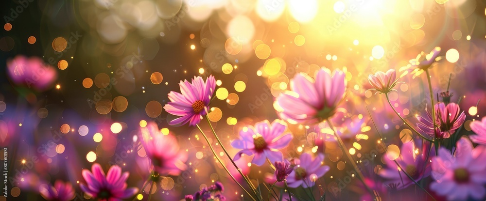 Behold The Captivating Natural View Of A Cosmos Field As The Sun Bids Farewell, Background HD For Designer Behold The Captivating Natural View Of A Cosmos Field As The Sun Bids Farewell, Background HD For Designer
