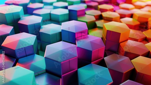 A visually stunning abstract hexagon colorful geometric background 