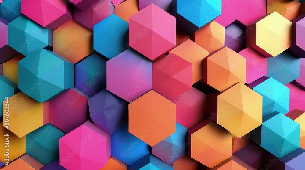 A visually stunning abstract hexagon colorful geometric background A visually stunning abstract hexagon colorful geometric background