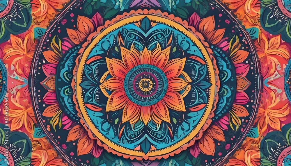 Create a background with intricate floral mandalas upscaled 8 1