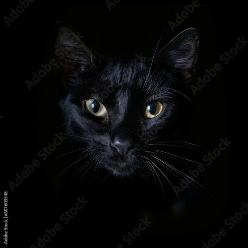 Black background lending a sense of mystery and depth, super realistic © Sirisook