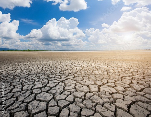 drought land and dry season with bright sky and cloud