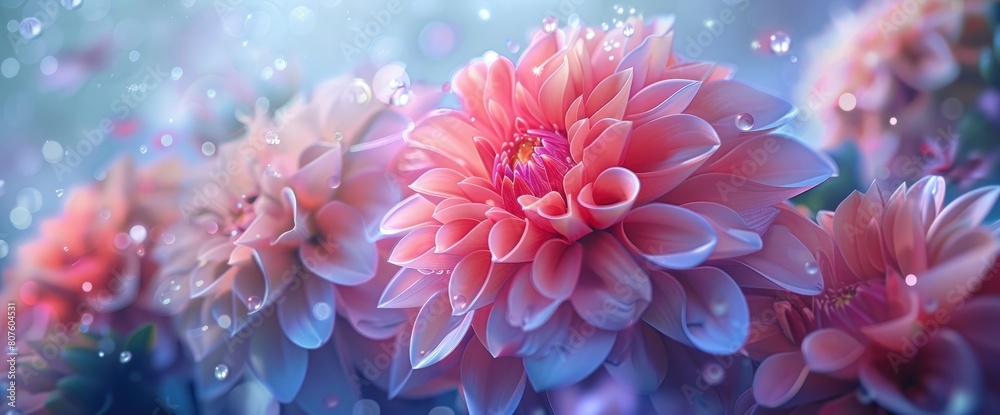 Dahlias Offer A Burst Of Color And Vitality To The Scene, With Vibrant Blooms And Delicate Petals Symbolizing The Beauty Of Nature'S Bounty, Background HD For Designer 