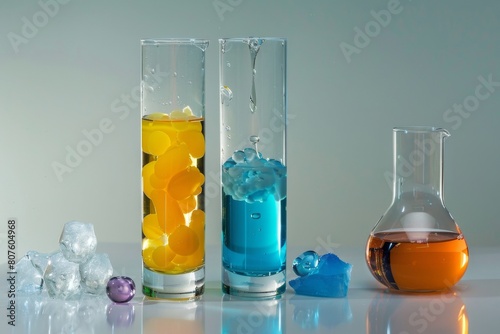 The transition of matter between solid, liquid, and gas states, super realistic