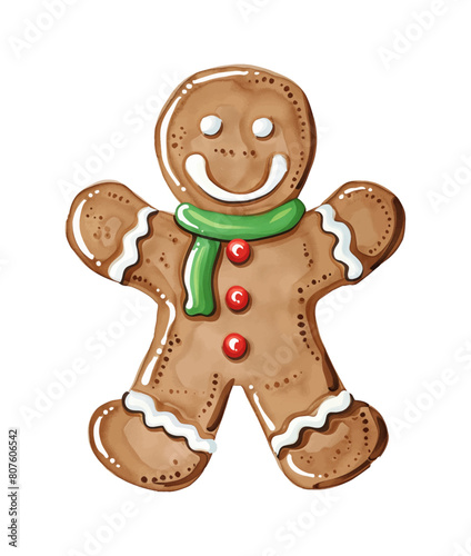 ginger bread watercolor digital painting good quality