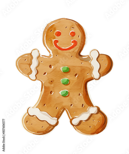 ginger bread watercolor digital painting good quality