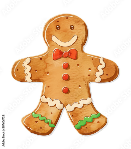 ginger bread watercolor digital painting good quality