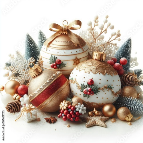Christmas ball for decoration on white background