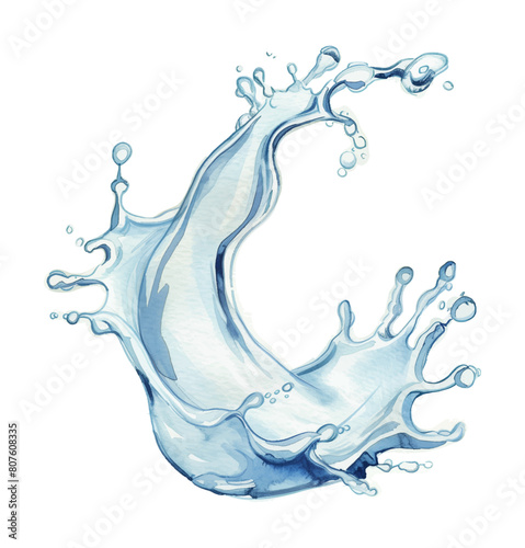 blue water splash watercolor digital painting good quality