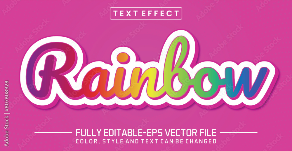 Rainbow editable text effect template