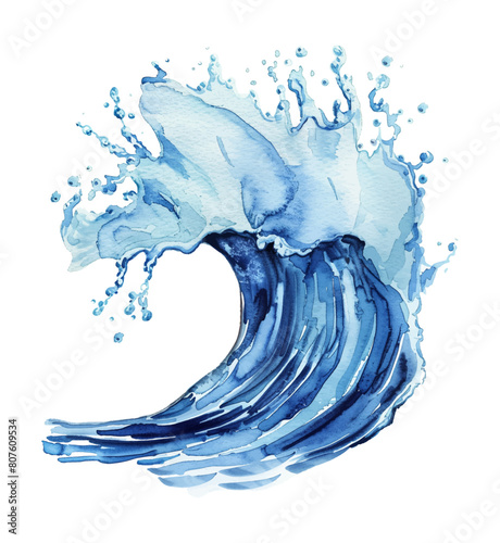 blue water splash watercolor digital painting good quality