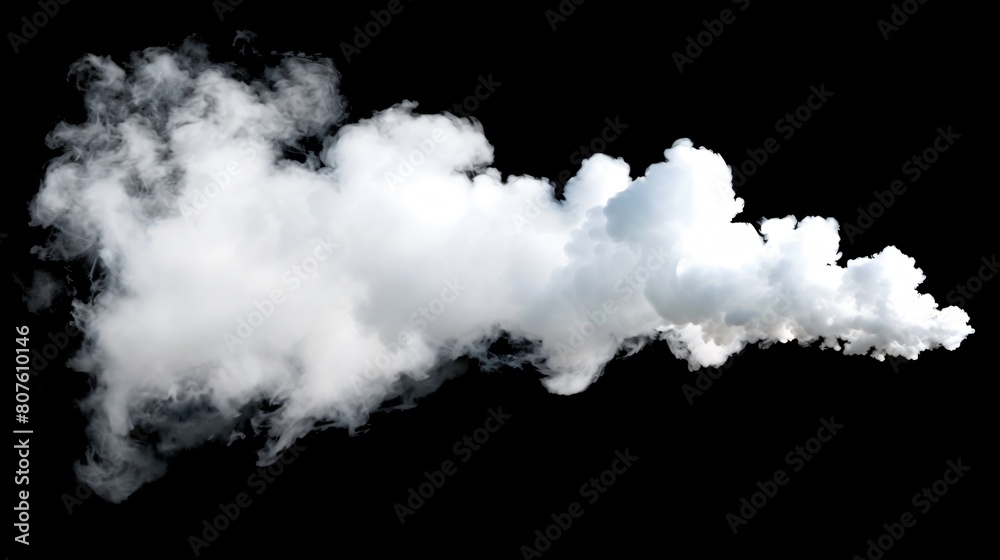 White smoke billowing from a pipe on black background White smoke billowing from a pipe on black background