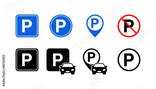 Parking icon isolated on white background.