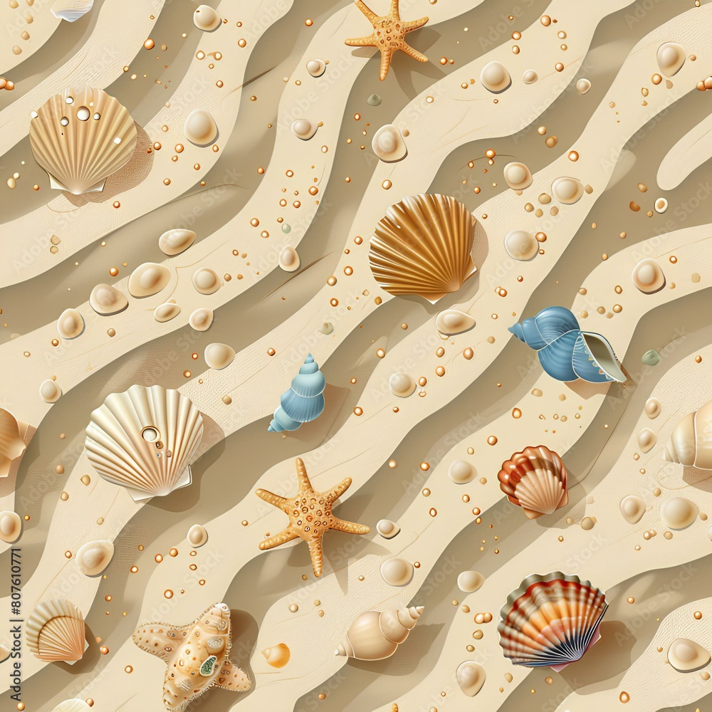 Sand and sea shells around , summer vacation wallpaper design, beach ...