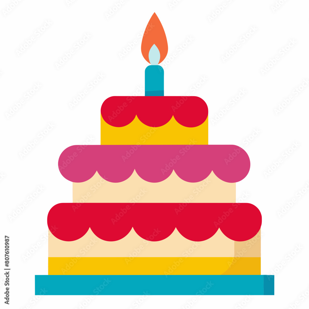Happy birthday cake vector illustration on a white background
Happy birthday cake vector illustration on a white background