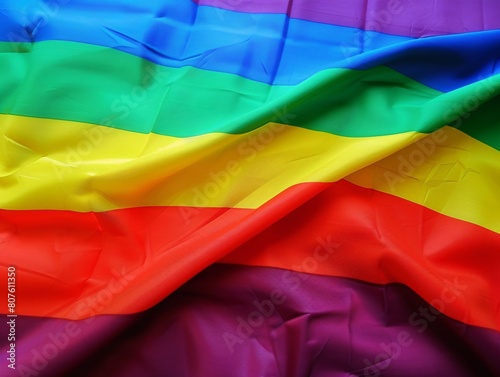 a rainbow flag on a surface