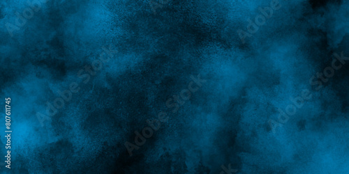 old style dark blue grunge texture, Abstract blue smoke on black background, brush painted blue background used in weeding card, cover, graphics design and web design. Blue misty dark background. 