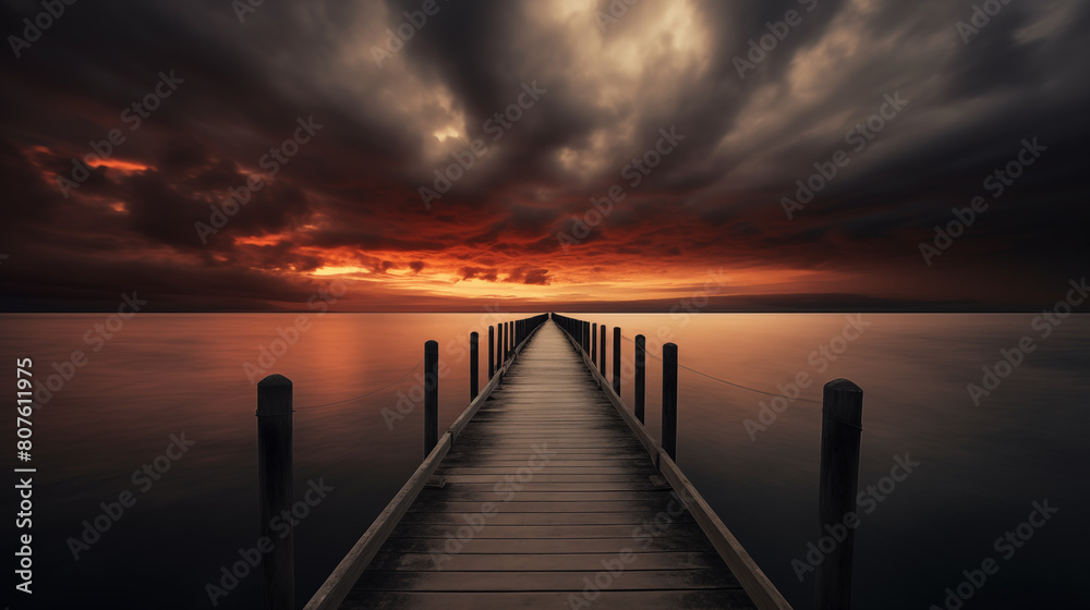 a dock leading to the water