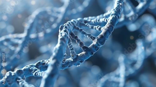 a dna strand with blue background