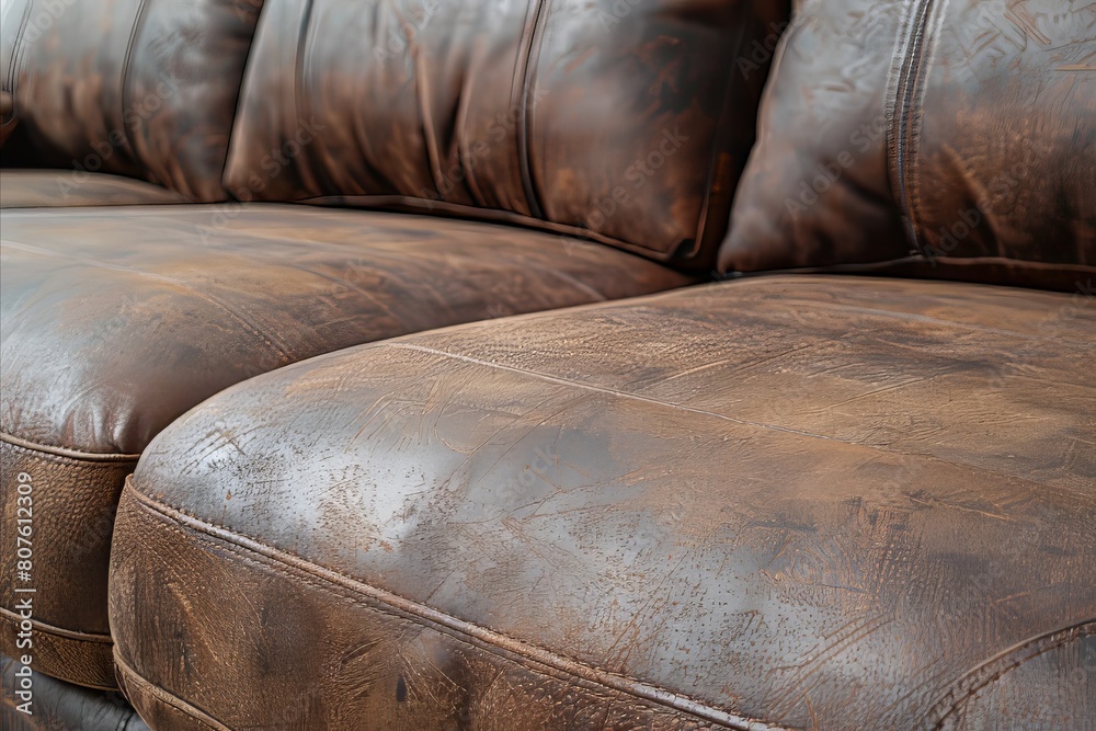 Fototapeta premium Closeup Of Dusty Dirty Sofa