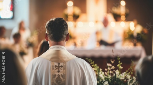  priest's heartfelt sermon touches the hearts of all present at a wedding ceremony, reminding them of the enduring power of love. 